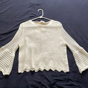 Cropped Sweater w/ Bow Detail
